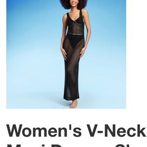 Black crochet swim Maxi Dress